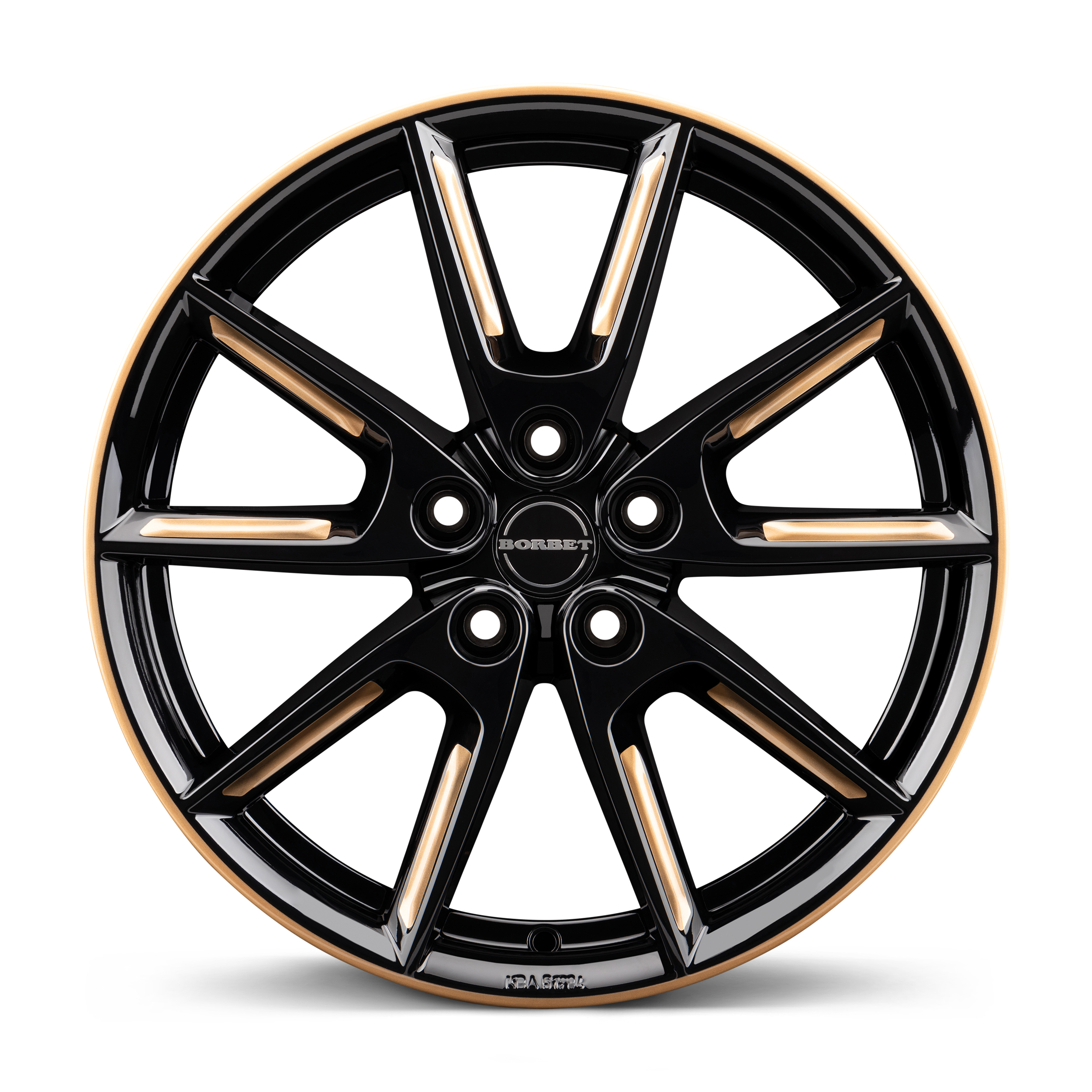 Borbet LX19 Black Glossy Gold Spoke Rim Alloy Wheel Product Image #1