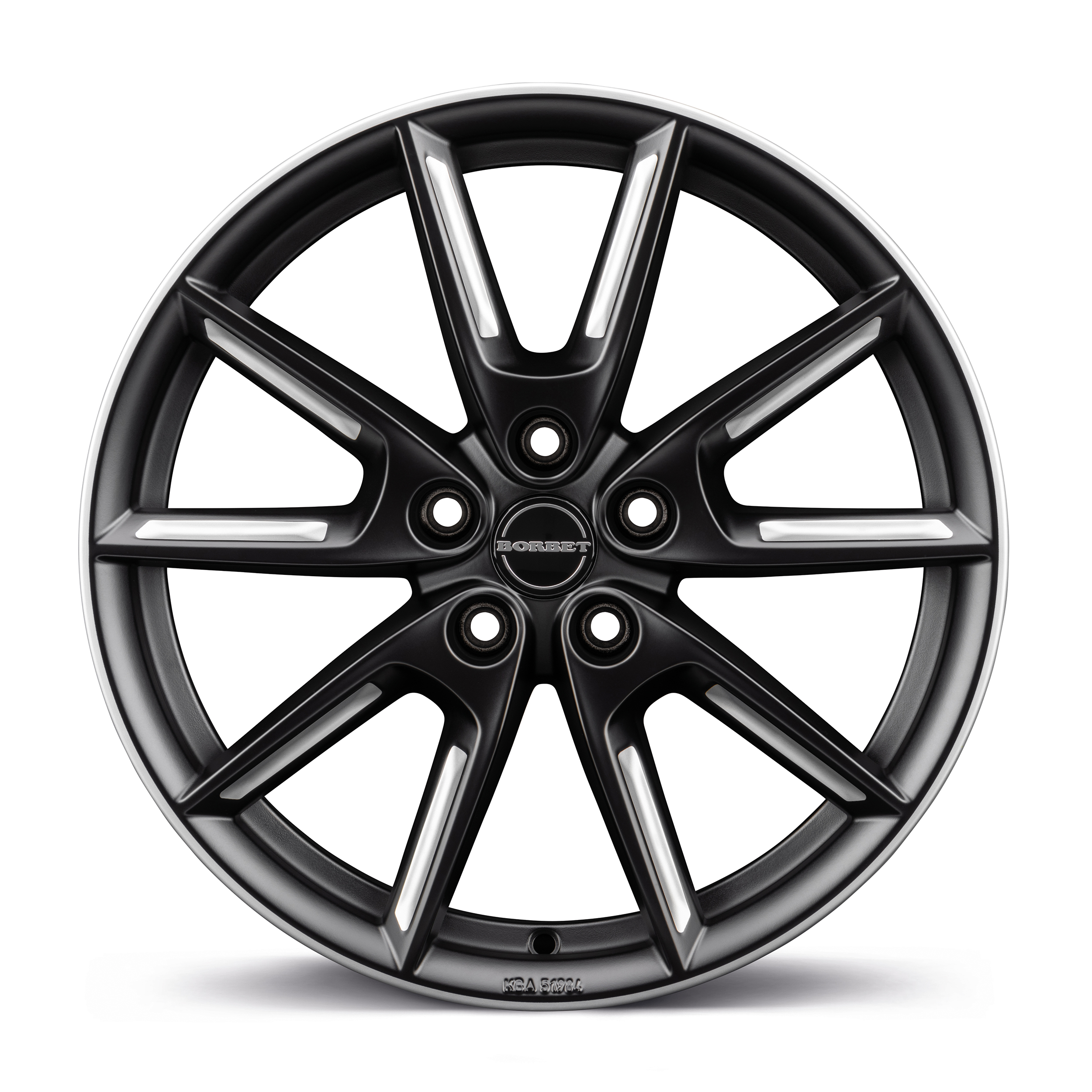 Borbet LX19 Black Matt Silver Spoke Rim Alloy Wheel Product Image #1