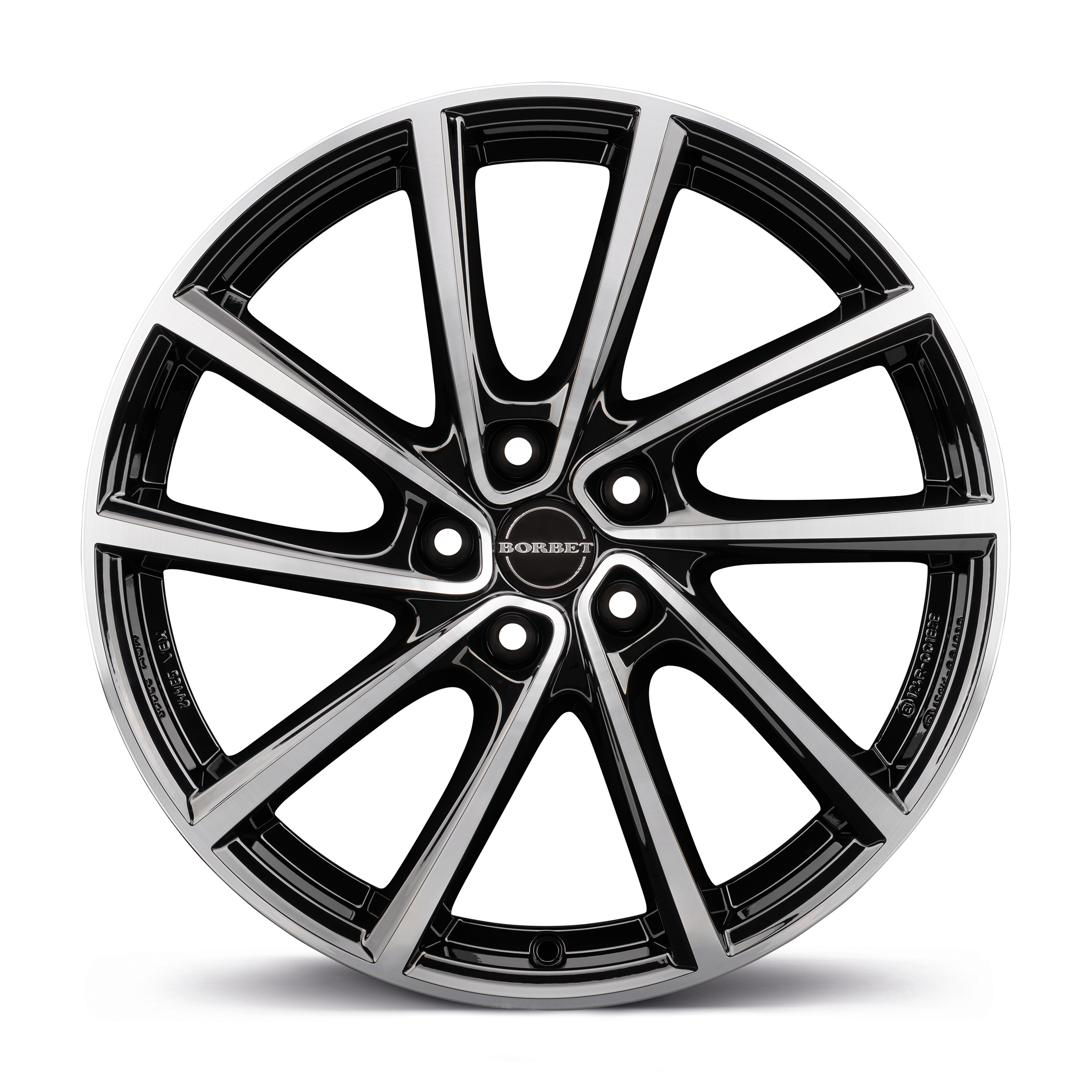 Borbet V Black Glossy Polished Alloy Wheel Product Image #3