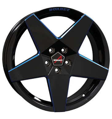 Borbet A New Black Blue Glossy Alloy Wheel Product Image #2