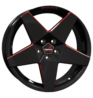 Borbet A New Black Red Glossy Alloy Wheel Product Image #2