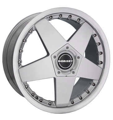 Borbet A 2pc Silver Rim Lip Polished Alloy Wheel Product Image #1