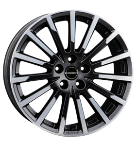 Borbet BX 15 Matt Black Polished Alloy Wheel for Kia Carens FG - Sizes 18in, 19in