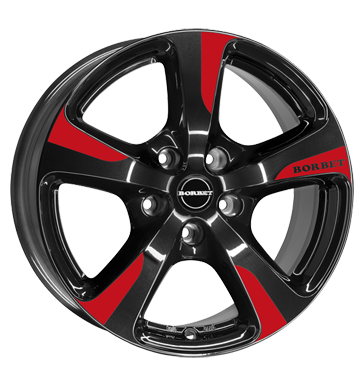 Borbet CC Black Red Sports Alloy Wheel Product Image #1