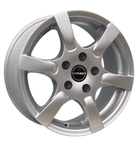 14" Borbet CR Silver Painted alloy wheel