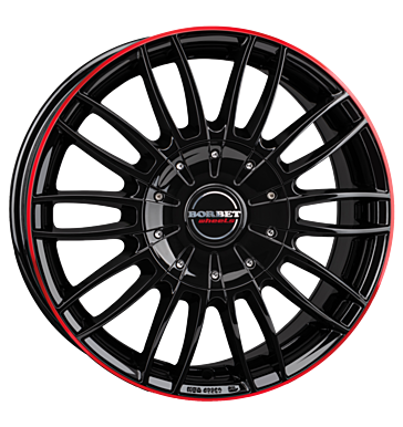 Borbet CW3 Black Glossy Red Ring Alloy Wheel Product Image #2