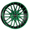 Borbet CW4 Black Green Glossy Wheel Img 2