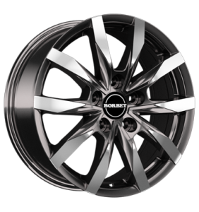 18" Borbet CW5 Mistral Anthracite Glossy Polished alloy wheel