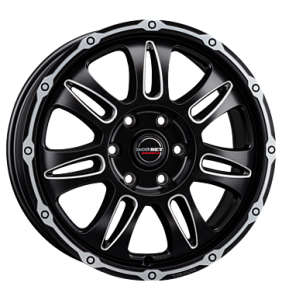 18" Borbet CW8 black rim window polished matt alloy wheel