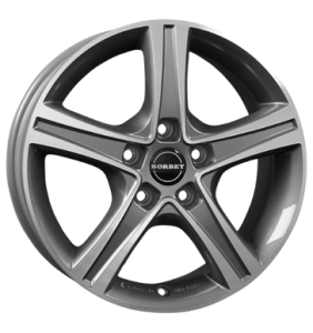 Borbet CWD Mistral Anthracite Glossy Polished Alloy Wheel for Nissan X-Trail T31 - Sizes 16in, 17in