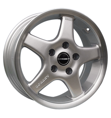 Borbet E Silver Rim Lip Polished Alloy Wheel Product Image #2