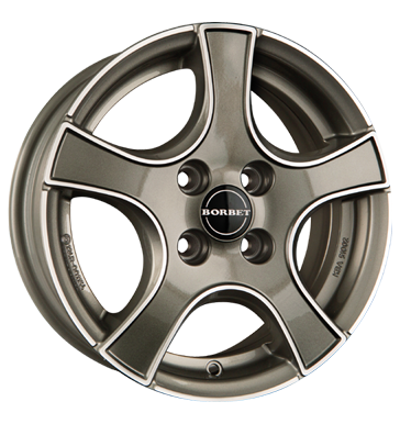 Borbet F2 Graphite Polished Alloy Wheel Product Image #1