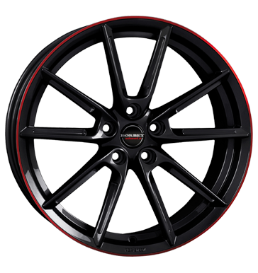Borbet LX Black Glossy Rim Red Alloy Wheel Product Image #2