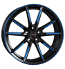 Borbet LX Black Matt Spoke Rim Blue Polished Wheel Img 2