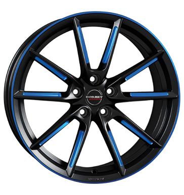 Borbet LX Black Matt Spoke Rim Blue Polished Alloy Wheel Product Image #2