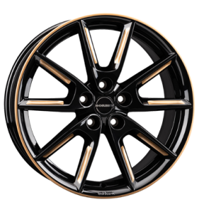 Borbet LX18 Black Glossy Gold Spoke Rim Alloy Wheel for Kia Sportage JE - Sizes 18in