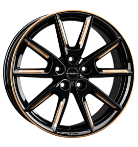 Borbet LX19 Black Glossy Gold Spoke Rim Alloy Wheel for VW T-Roc A1 - Sizes 19in