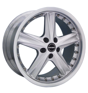 18" Borbet M 2pc Silver Rim Lip Polished alloy wheel