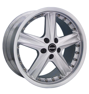 Borbet M 2pc Silver Rim Lip Polished Alloy Wheel Product Image #1