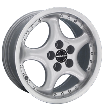 Borbet R Silver Rim Lip Polished Alloy Wheel Product Image #1