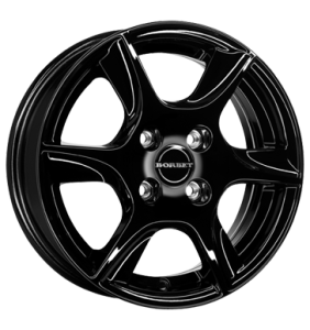 14" Borbet TL4 Glossy Black alloy wheel