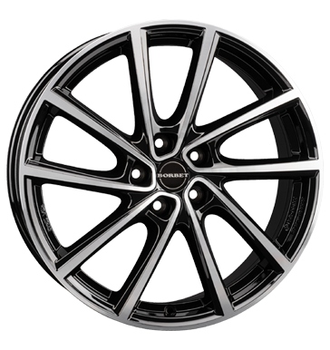 Borbet V Black Glossy Polished Alloy Wheel Product Image #2