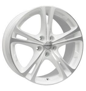 18" Borbet XL Rallye White Front Polished alloy wheel