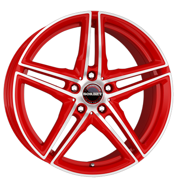 Borbet XRT Racetrack Red Polished Alloy Wheel Product Image #2