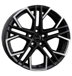 Borbet XV Matt Black Polished Alloy Wheel for Kia Carens FG - Sizes 19in
