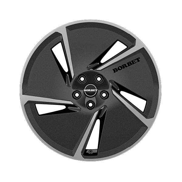 Borbet AE Mistral Anthracite Glossy Polished Alloy Wheel Product Image #1