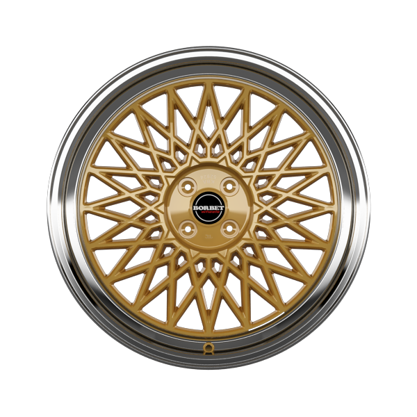 Borbet B Gold Rim Polished Alloy Wheel Product Image #1