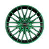 Borbet CW4 Black Green Glossy Wheel Img 1