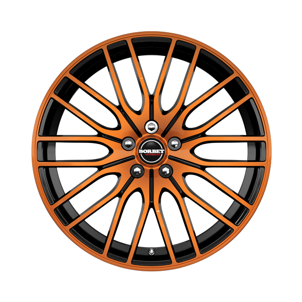 Borbet CW4 Black Orange Glossy Alloy Wheel Product Image #1