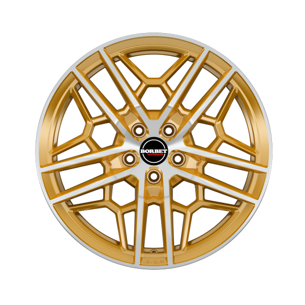 Borbet GTY Gold Polished Matt Alloy Wheel Product Image #1
