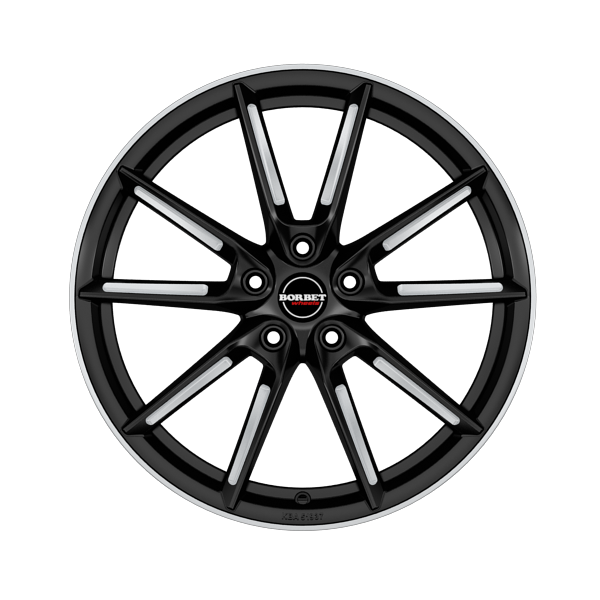 Borbet LX Black Matt Spoke Rim Polished Alloy Wheel Product Image #1