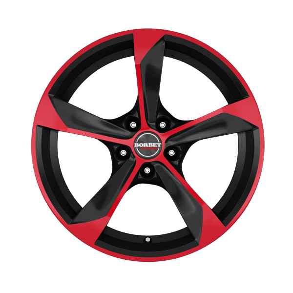 Borbet S Matt Black Red Alloy Wheel Product Image #1