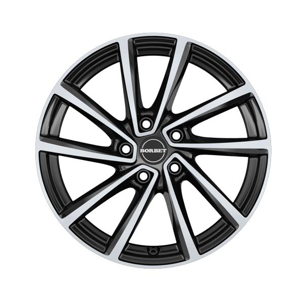 Borbet V Black Glossy Polished Alloy Wheel Product Image #1