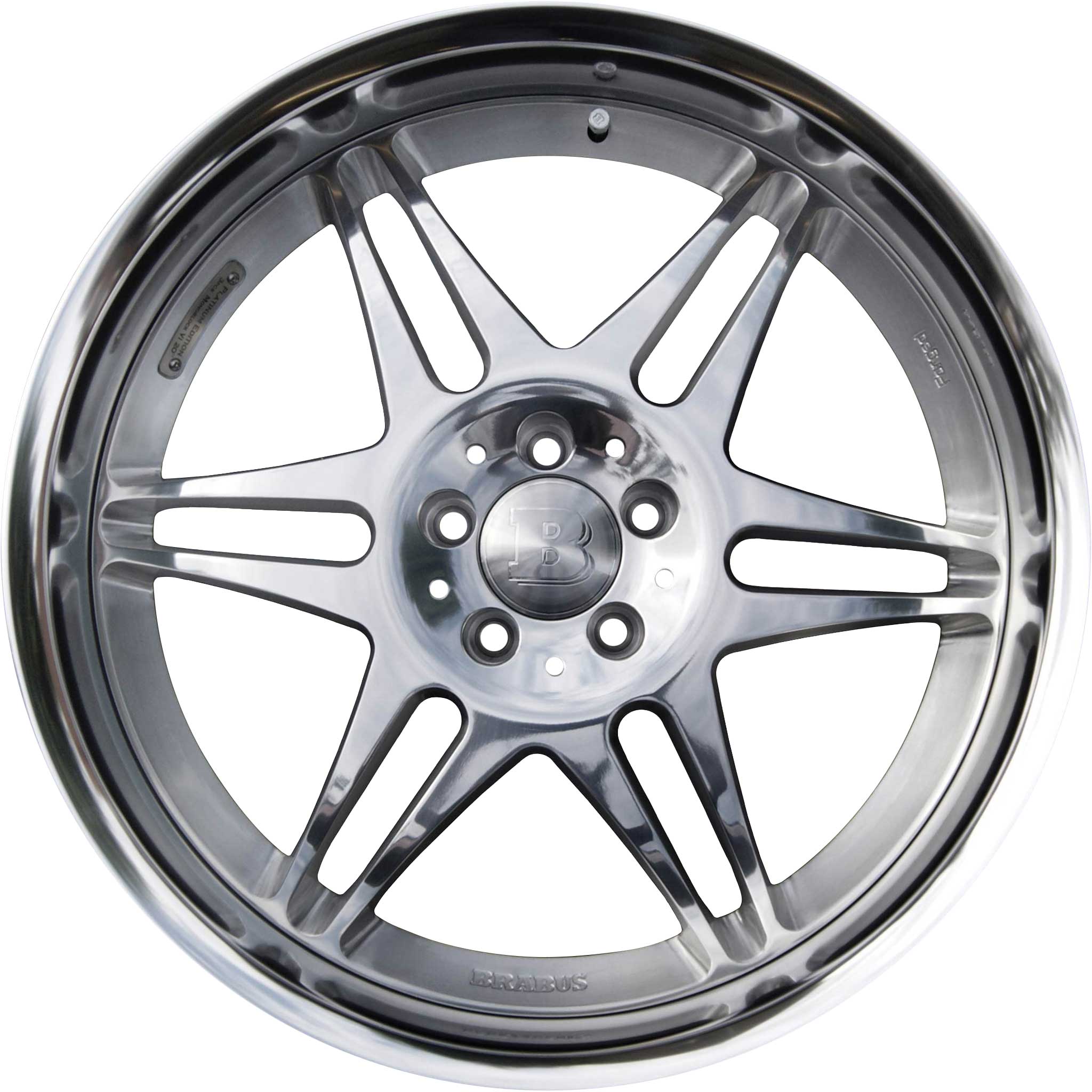 Brabus Monoblock VI Platinum Edition High Gloss Silver with Polished Face and Edge Alloy Wheel Product Image #1