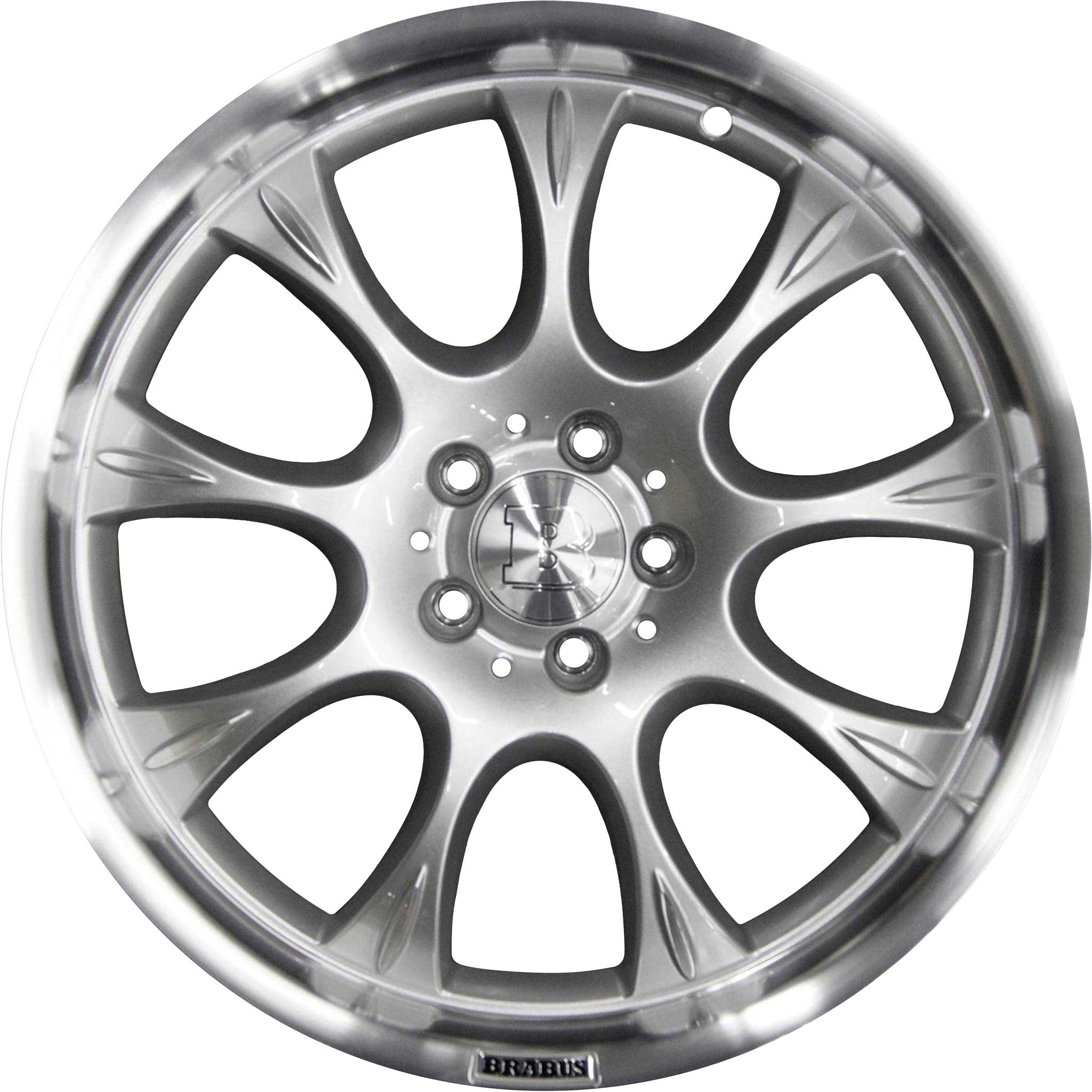 Brabus Monoblock E Silver with Polished Rim Edge Alloy Wheel Product Image #1