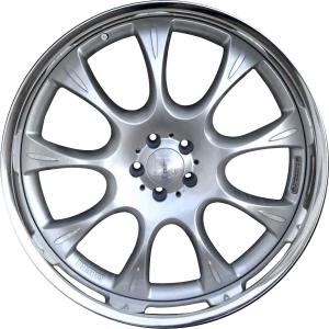 23" Brabus Monoblock E Platinum Edition High Gloss Silver with Polished Rim Edge alloy wheel