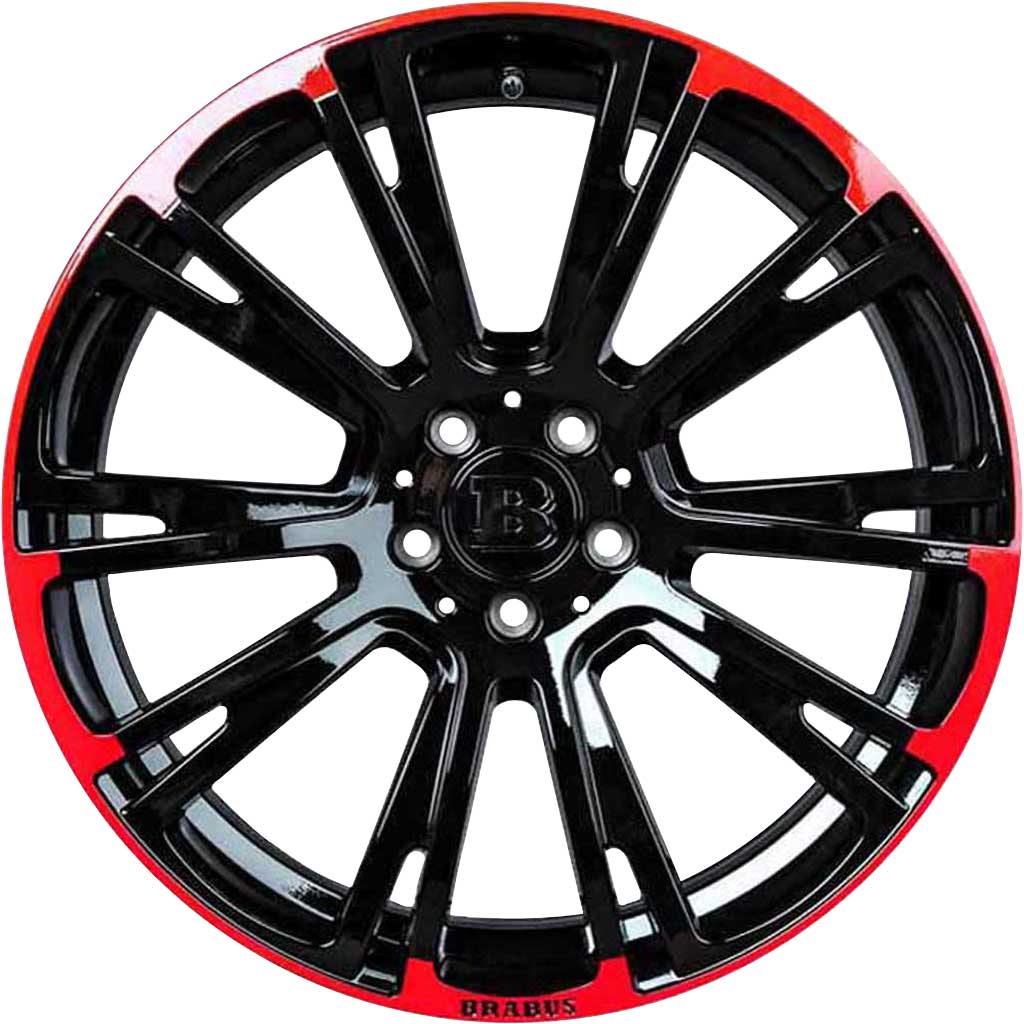 Brabus Monoblock R Gloss Black with Red Decorative Elements Alloy Wheel Product Image #1