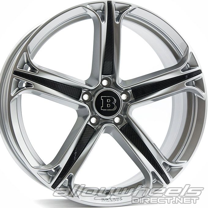 Brabus Monoblock T Sterling Silver with Carbon Inserts Alloy Wheel Product Image #5