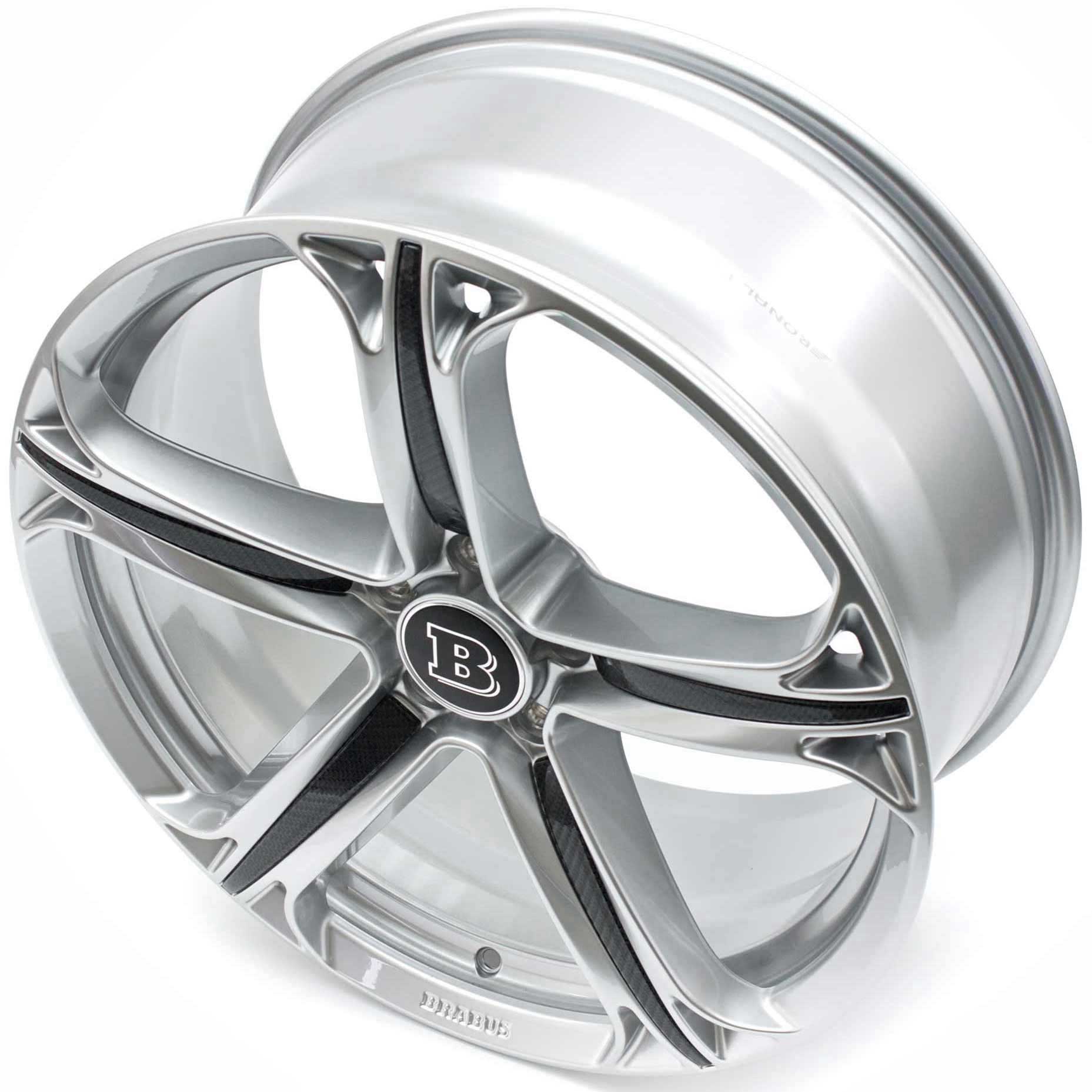 Brabus Monoblock T Sterling Silver with Carbon Inserts Alloy Wheel Product Image #3