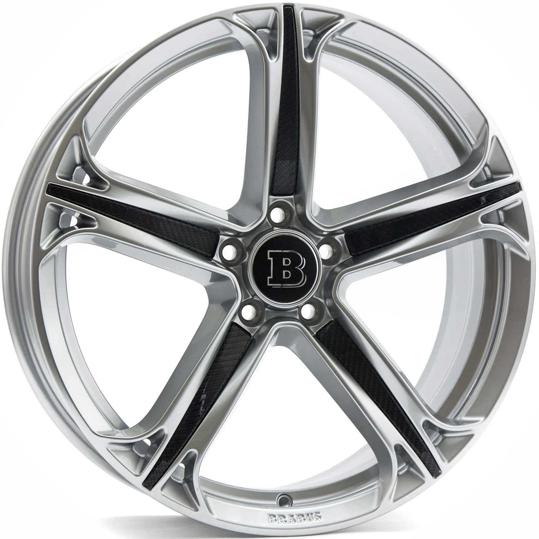 Brabus Monoblock T Sterling Silver with Carbon Inserts Alloy Wheel Product Image #4