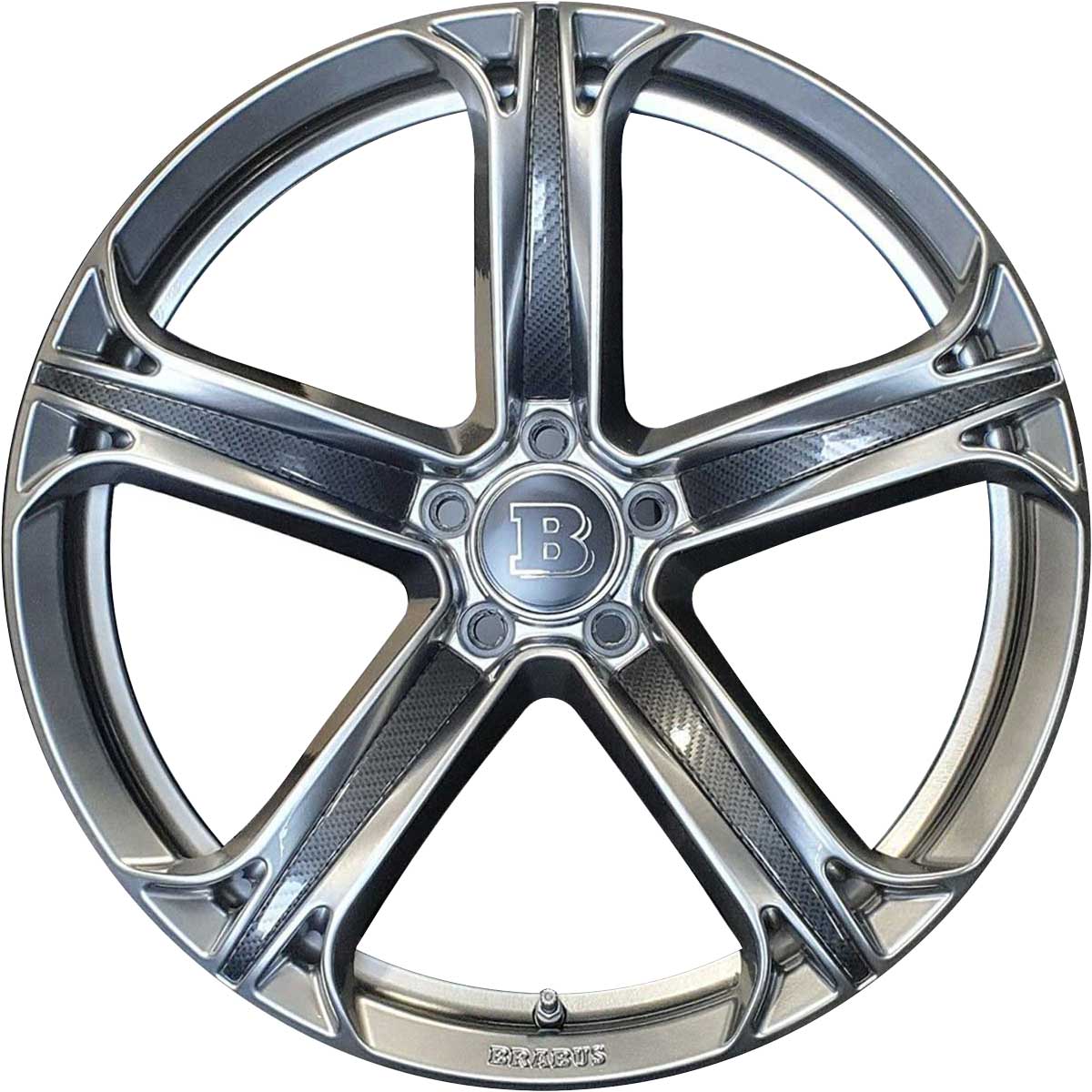 Brabus Monoblock T Sterling Silver with Carbon Inserts Alloy Wheel Product Image #1