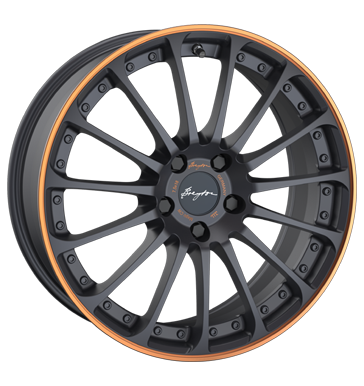 Breyton Magic CW Matt Grey with Orange anodized lip Alloy Wheel Product Image #2
