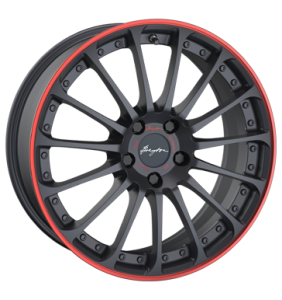19" Breyton Magic CW Matt Grey with red anodized lip alloy wheel