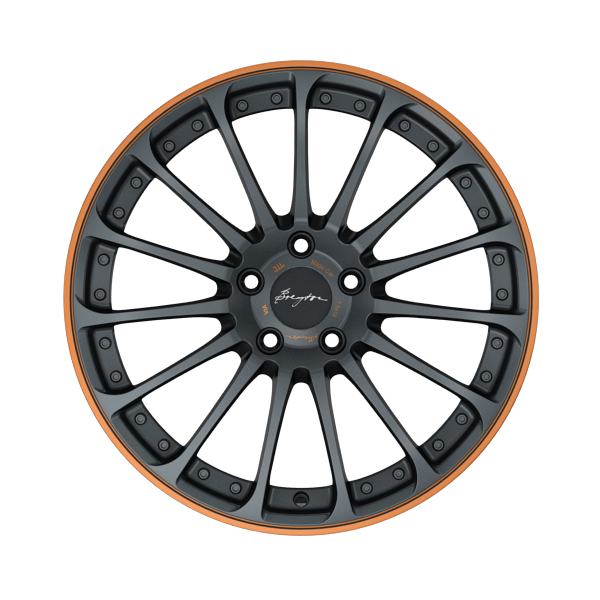 Breyton Magic CW Matt Grey with Orange anodized lip Alloy Wheel Product Image #1
