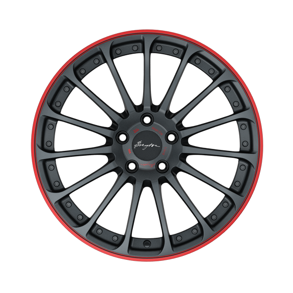 Breyton Magic CW Matt Grey with red anodized lip Alloy Wheel Product Image #1