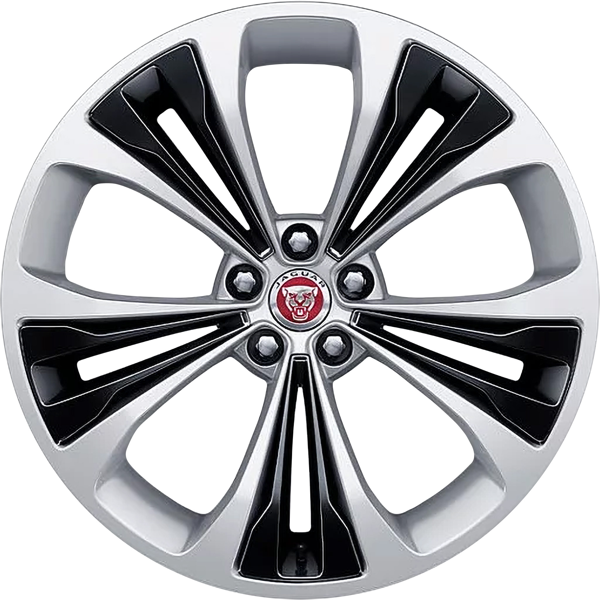 Jaguar Delta #5107 Sparkle Silver with Gloss Black Inserts Alloy Wheel Product Image #1